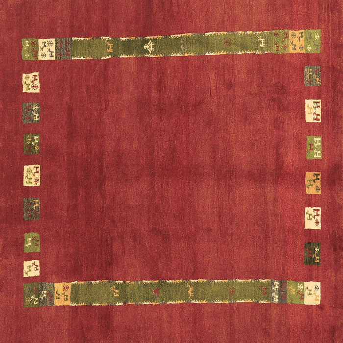 Square Abstract Brown Contemporary Rug, con2797brn