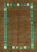 Machine Washable Abstract Turquoise Contemporary Area Rugs, wshcon2797turq