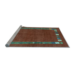 Sideview of Machine Washable Abstract Light Blue Contemporary Rug, wshcon2797lblu