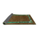 Sideview of Abstract Turquoise Contemporary Rug, con2797turq