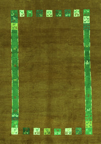 Abstract Green Contemporary Rug, con2797grn