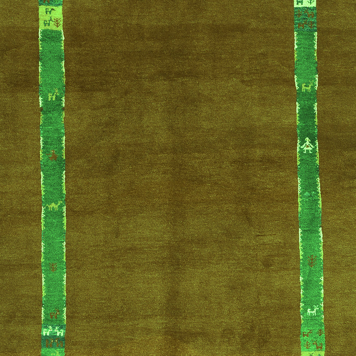 Serging Thickness of Machine Washable Abstract Green Contemporary Area Rugs, wshcon2797grn
