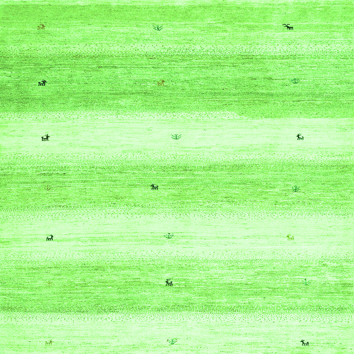 Serging Thickness of Solid Green Modern Rug, con2798grn