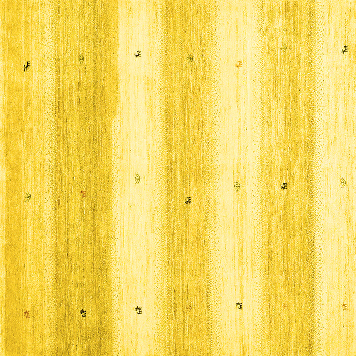 Square Machine Washable Solid Yellow Modern Rug, wshcon2798yw