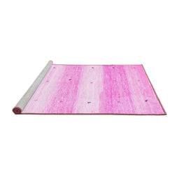 Sideview of Machine Washable Solid Pink Modern Rug, wshcon2798pnk