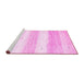 Sideview of Machine Washable Solid Pink Modern Rug, wshcon2798pnk