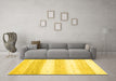 Machine Washable Solid Yellow Modern Rug in a Living Room, wshcon2798yw