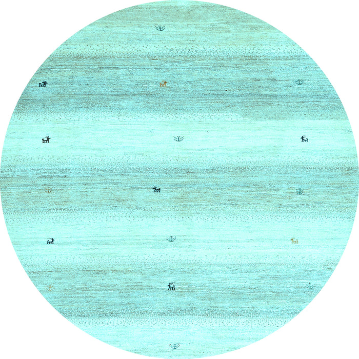 Round Solid Light Blue Modern Rug, con2798lblu