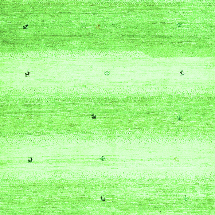 Serging Thickness of Machine Washable Solid Green Modern Area Rugs, wshcon2798grn