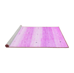 Sideview of Machine Washable Solid Purple Modern Area Rugs, wshcon2798pur