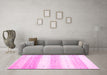 Machine Washable Solid Pink Modern Rug in a Living Room, wshcon2798pnk