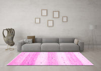 Machine Washable Solid Pink Modern Rug, wshcon2798pnk