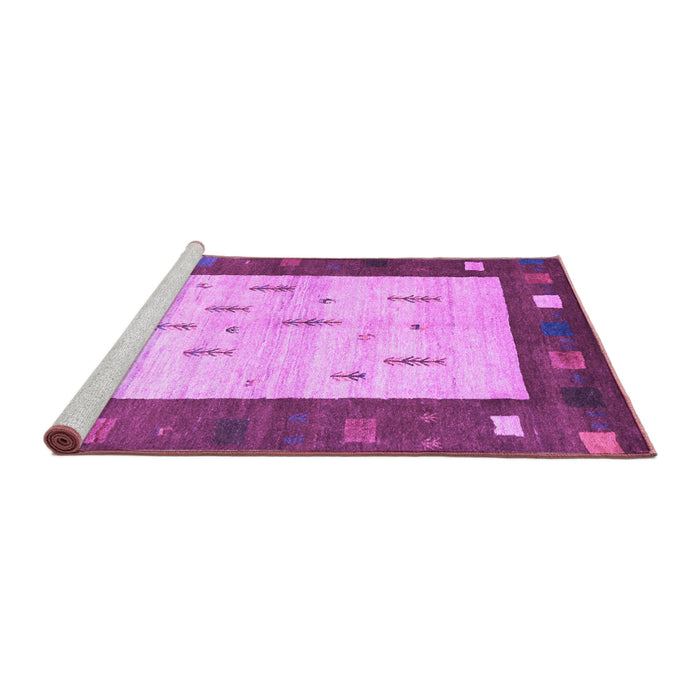 Sideview of Machine Washable Abstract Purple Contemporary Area Rugs, wshcon2799pur