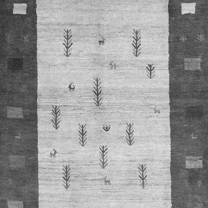 Serging Thickness of Machine Washable Abstract Gray Contemporary Rug, wshcon2799gry