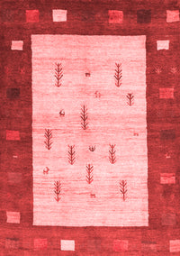 Abstract Red Contemporary Rug, con2799red