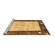 Sideview of Machine Washable Abstract Brown Contemporary Rug, wshcon2799brn