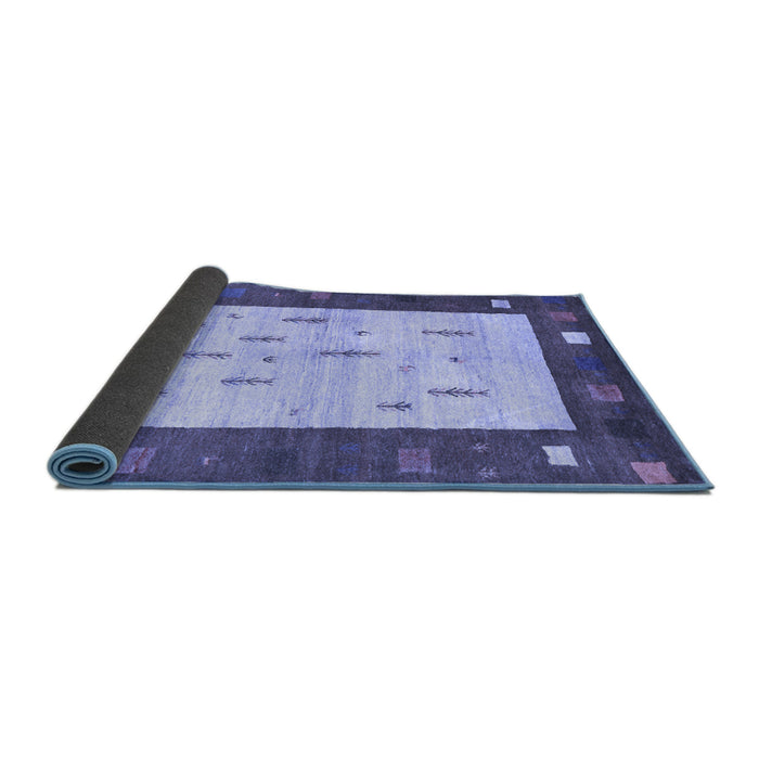 Sideview of Abstract Blue Contemporary Rug, con2799blu