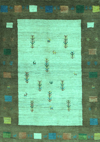 Abstract Turquoise Contemporary Rug, con2799turq