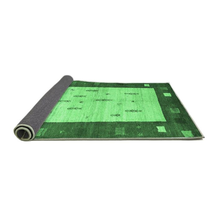Sideview of Abstract Emerald Green Contemporary Rug, con2799emgrn