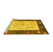 Sideview of Machine Washable Abstract Yellow Contemporary Rug, wshcon2799yw