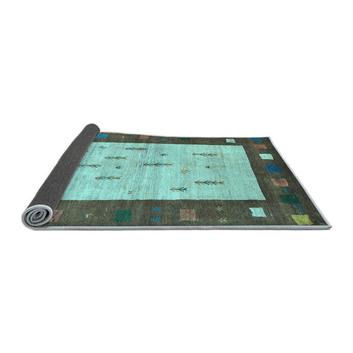 Sideview of Abstract Light Blue Contemporary Rug, con2799lblu