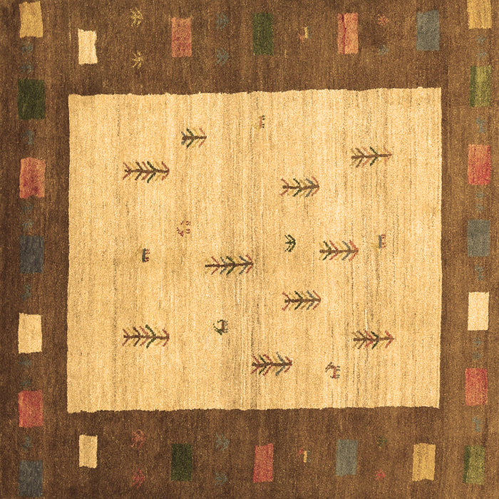 Square Abstract Brown Contemporary Rug, con2799brn