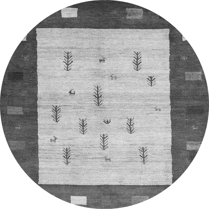 Square Abstract Gray Contemporary Rug, con2799gry