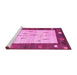 Sideview of Machine Washable Abstract Pink Contemporary Rug, wshcon2799pnk