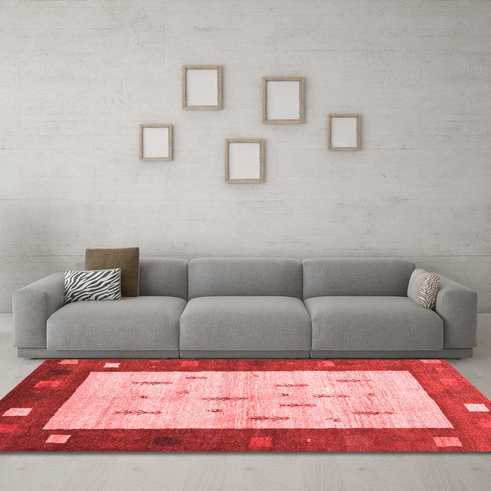 Contemporary Red Washable Rugs