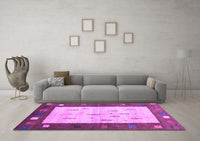 Machine Washable Abstract Purple Contemporary Rug, wshcon2799pur