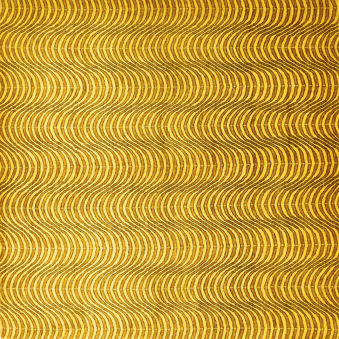 Square Abstract Yellow Contemporary Rug, con279yw