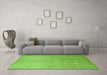 Machine Washable Abstract Green Contemporary Area Rugs in a Living Room,, wshcon279grn