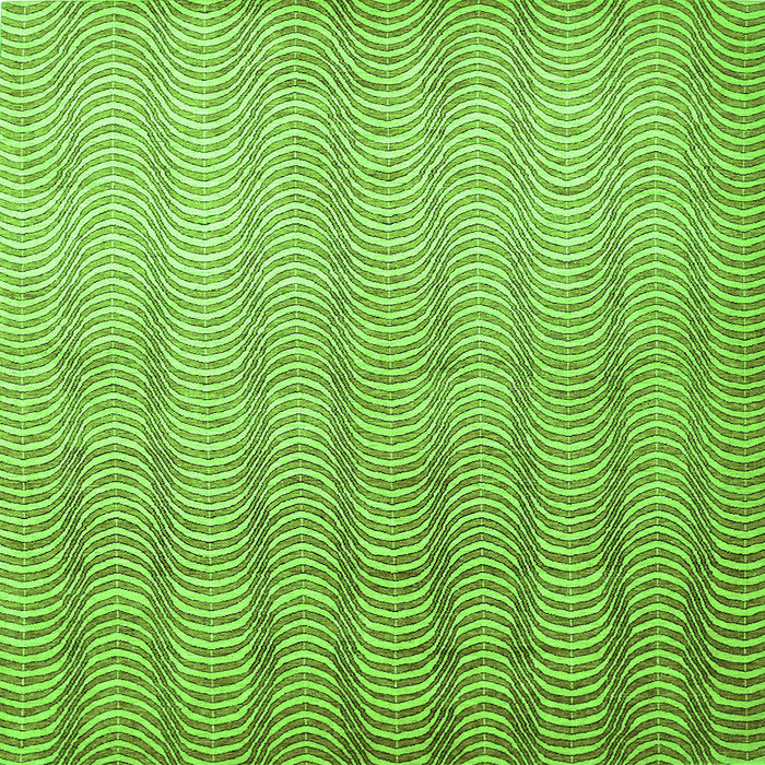 Serging Thickness of Abstract Green Contemporary Rug, con279grn