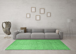 Machine Washable Abstract Emerald Green Contemporary Area Rugs in a Living Room,, wshcon279emgrn