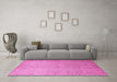 Machine Washable Abstract Pink Contemporary Rug in a Living Room, wshcon279pnk