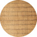 Round Abstract Brown Contemporary Rug, con279brn