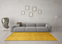 Machine Washable Abstract Yellow Contemporary Rug, wshcon279yw