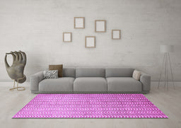 Machine Washable Abstract Purple Contemporary Area Rugs in a Living Room, wshcon279pur