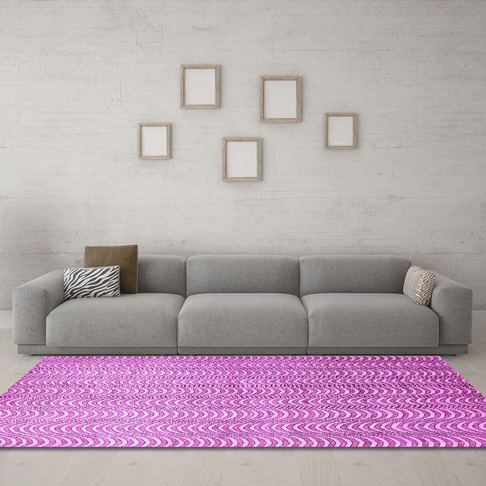Machine Washable Abstract Purple Contemporary Area Rugs in a Living Room, wshcon279pur