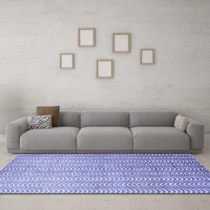 Machine Washable Abstract Blue Contemporary Rug in a Living Room, wshcon279blu