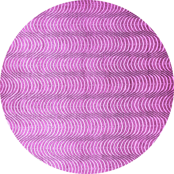 Round Machine Washable Abstract Purple Contemporary Area Rugs, wshcon279pur