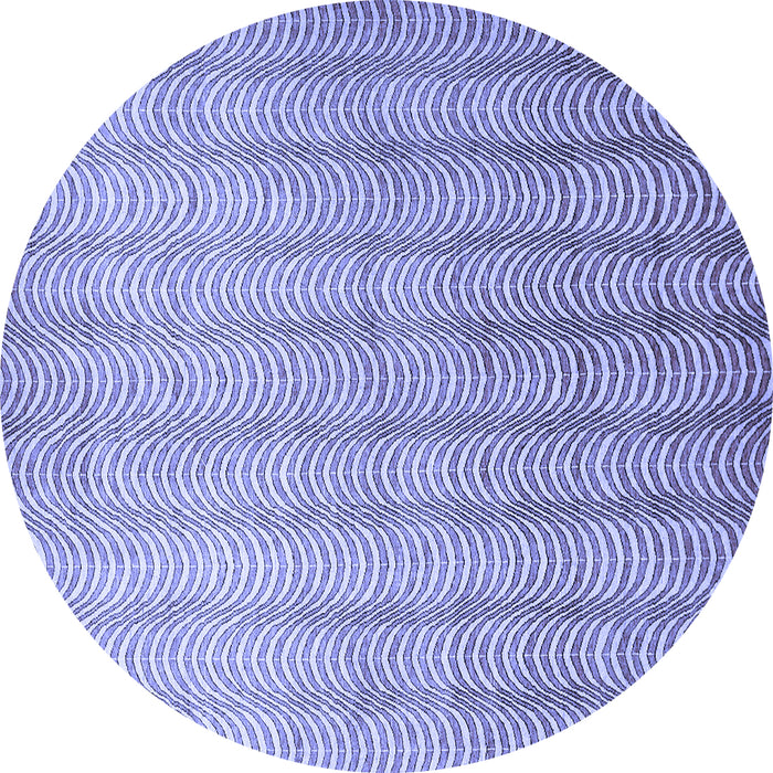 Round Machine Washable Abstract Blue Contemporary Rug, wshcon279blu