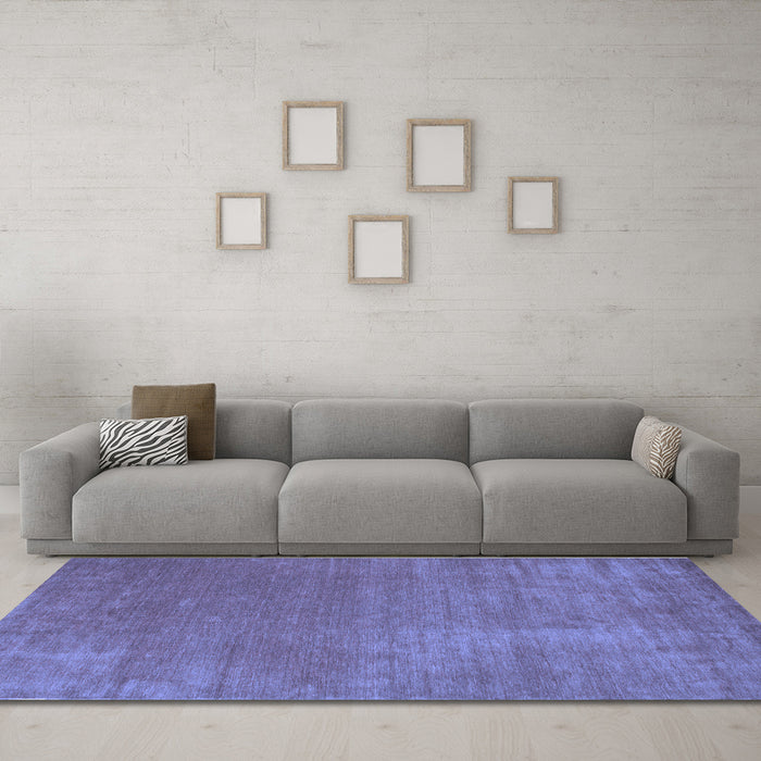 Machine Washable Abstract Blue Contemporary Rug in a Living Room, wshcon27blu