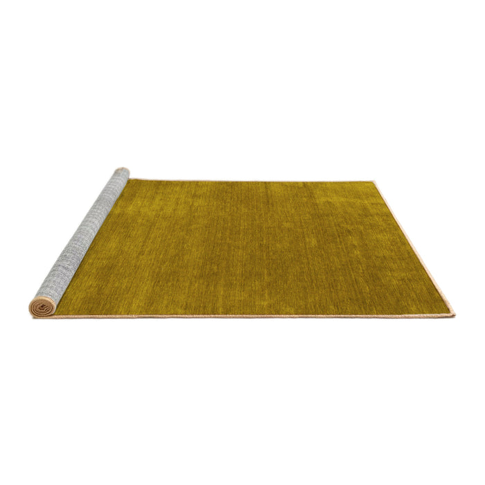 Sideview of Machine Washable Abstract Yellow Contemporary Rug, wshcon27yw