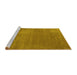 Sideview of Machine Washable Abstract Yellow Contemporary Rug, wshcon27yw