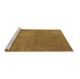 Sideview of Machine Washable Abstract Brown Contemporary Rug, wshcon27brn