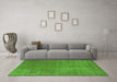 Machine Washable Abstract Green Contemporary Area Rugs in a Living Room,, wshcon27grn