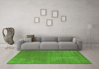 Machine Washable Abstract Green Contemporary Rug, wshcon27grn