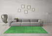 Machine Washable Abstract Emerald Green Contemporary Area Rugs in a Living Room,, wshcon27emgrn