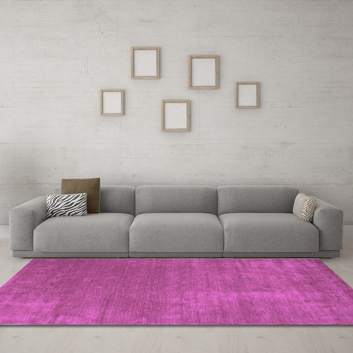 Machine Washable Abstract Purple Contemporary Area Rugs in a Living Room, wshcon27pur